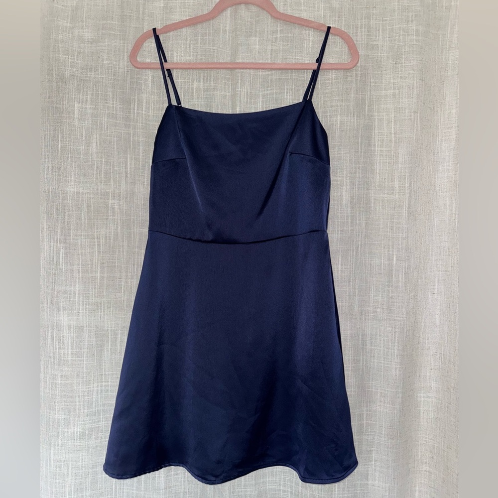 Elegant Navy Blue Slip Dress